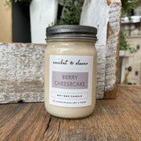 Berry Cheesecake Soy Mason Candle - 12oz