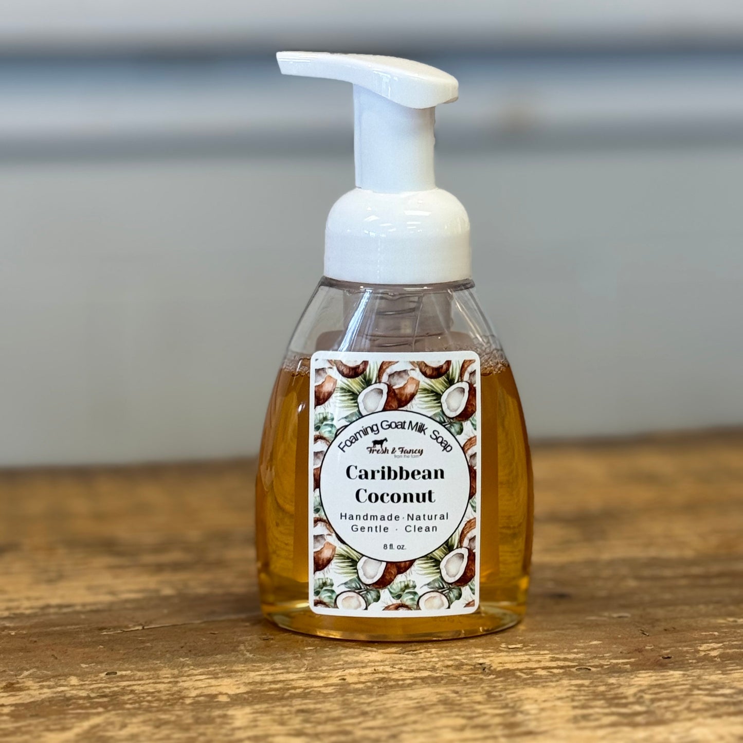 Foaming Goat Milk Soap - Caribbean Coconut, 8 oz