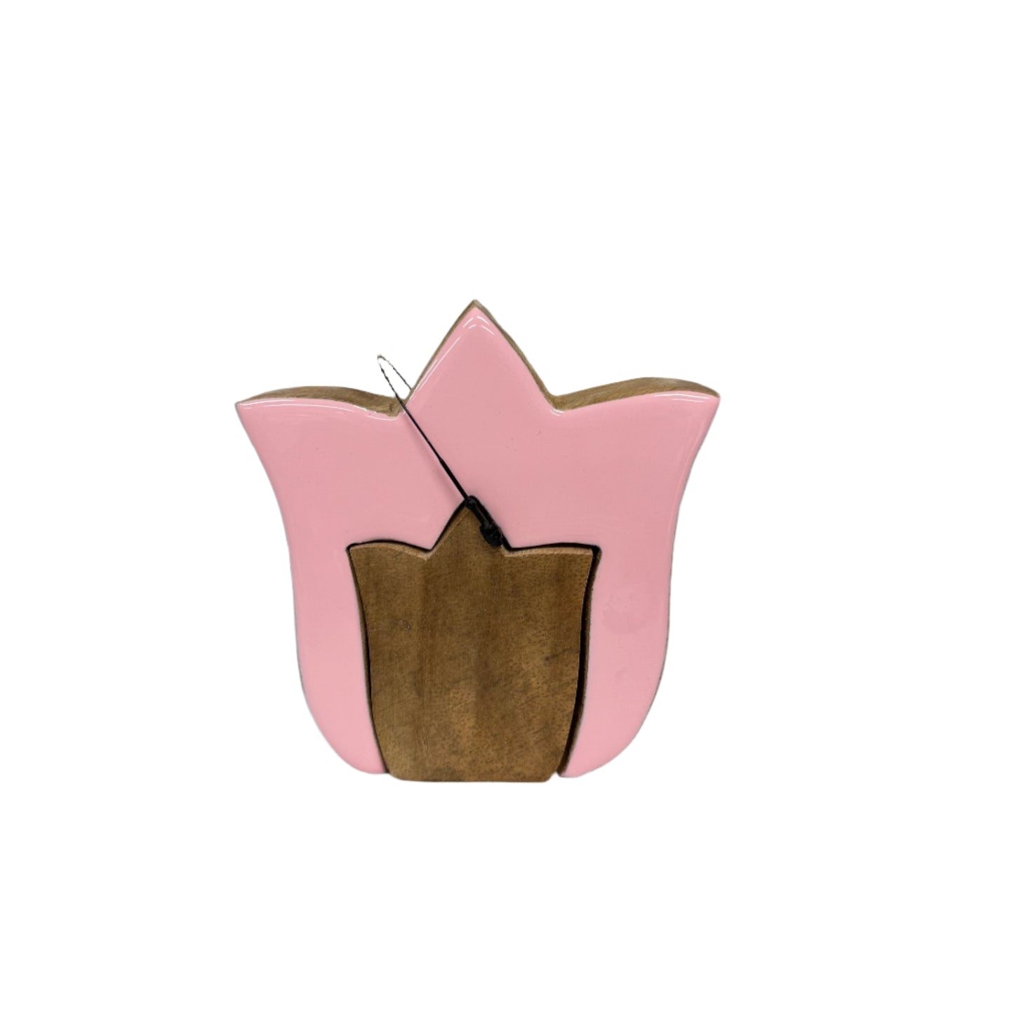 Tulip Puzzle Block - Pink, 4"
