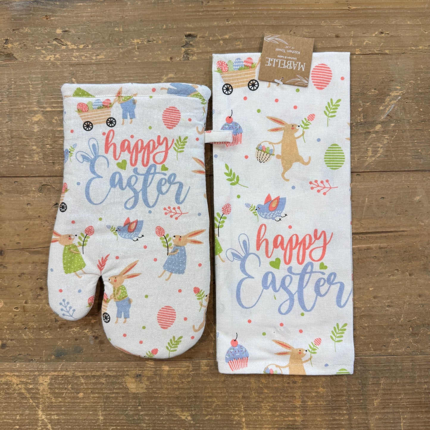 Happy Easter Kitchen Towel or Oven Mitt