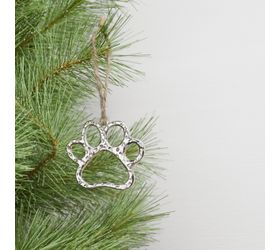 Silver Dog Paw Ornament