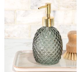 Grey Diamond Glass Soap Pump
