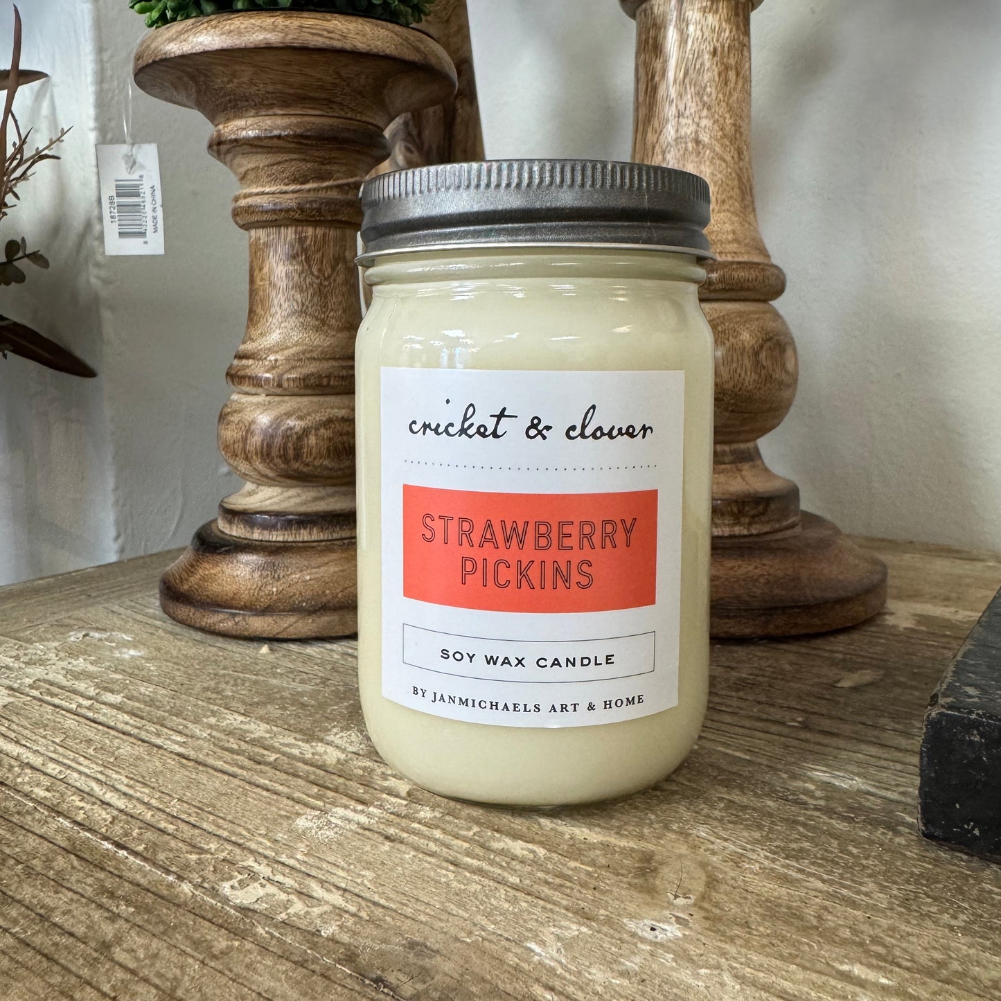 Strawberry Pickins Soy Wax Mason Jar Candle