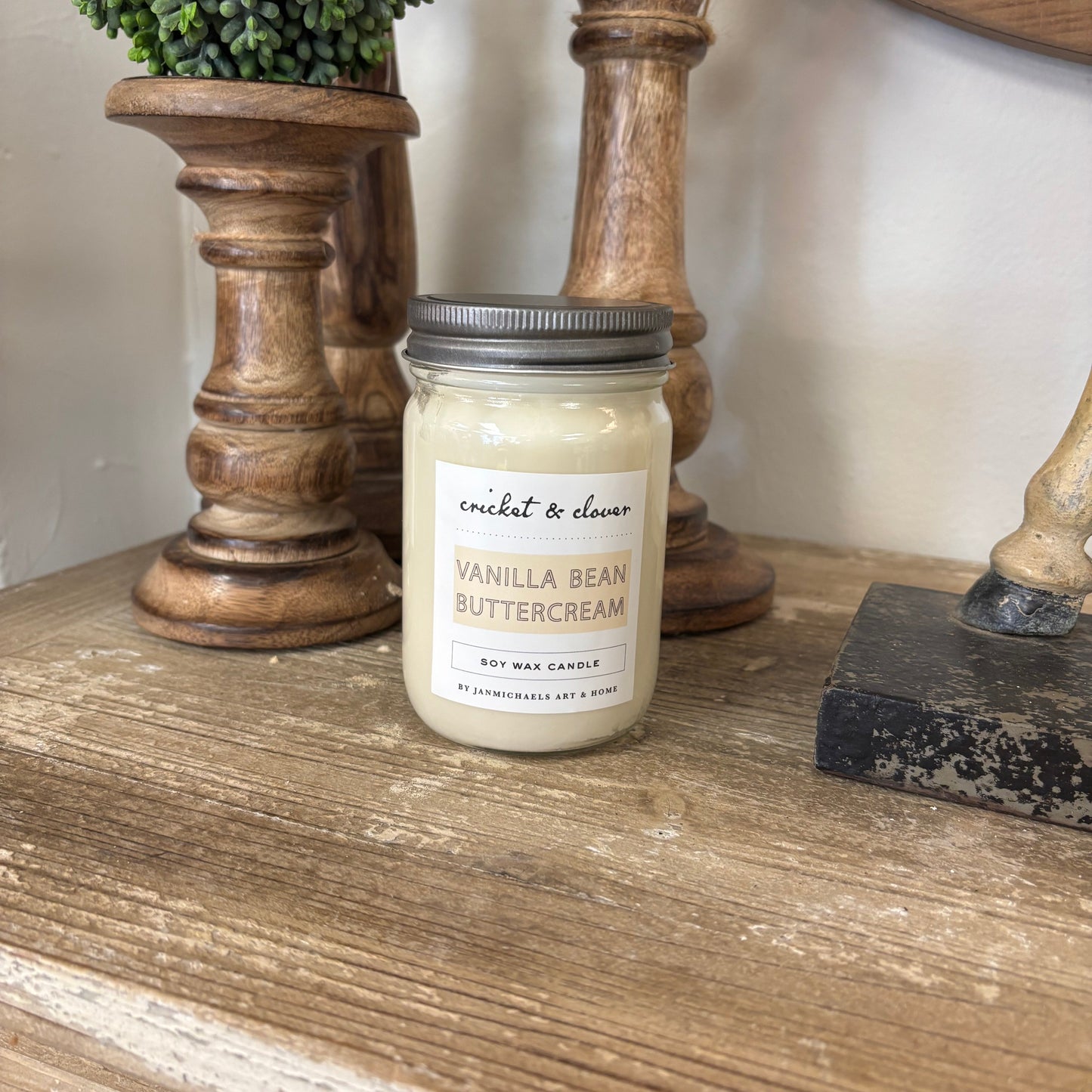 Vanilla Bean Buttercream Soy Wax Mason Jar Candle