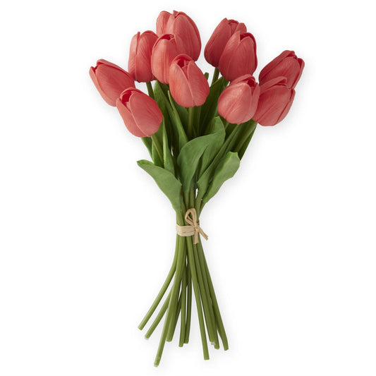 Real Touch Mini Tulip Bundle - 13", Coral
