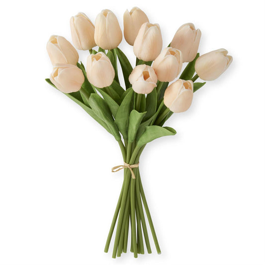 Real Touch Mini Tulip Bundle - 13", Peach