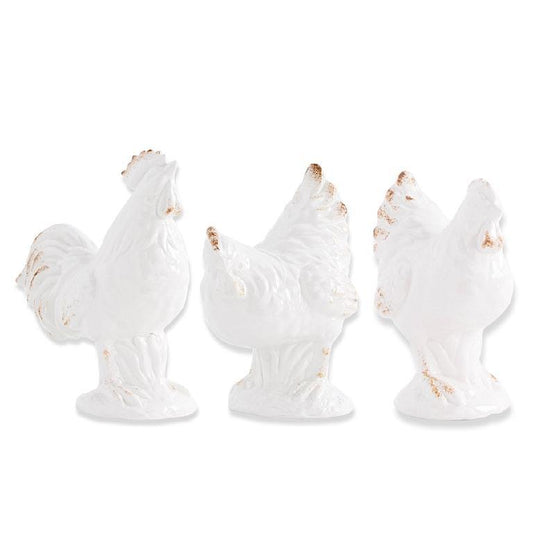 White Ceramic Rooster - 10"