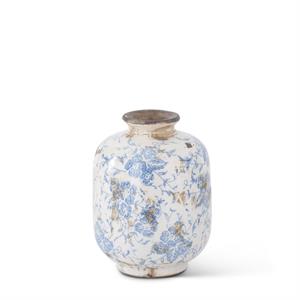 Blue And White Ceramic Vase - 5.75"