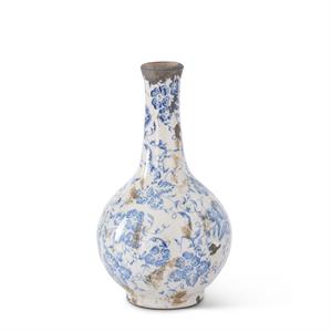 Blue and White Ceramic Vase - 8.25"