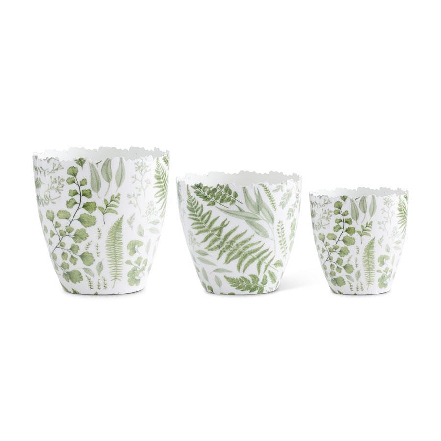 Fern Enameled Pots - 4.75"