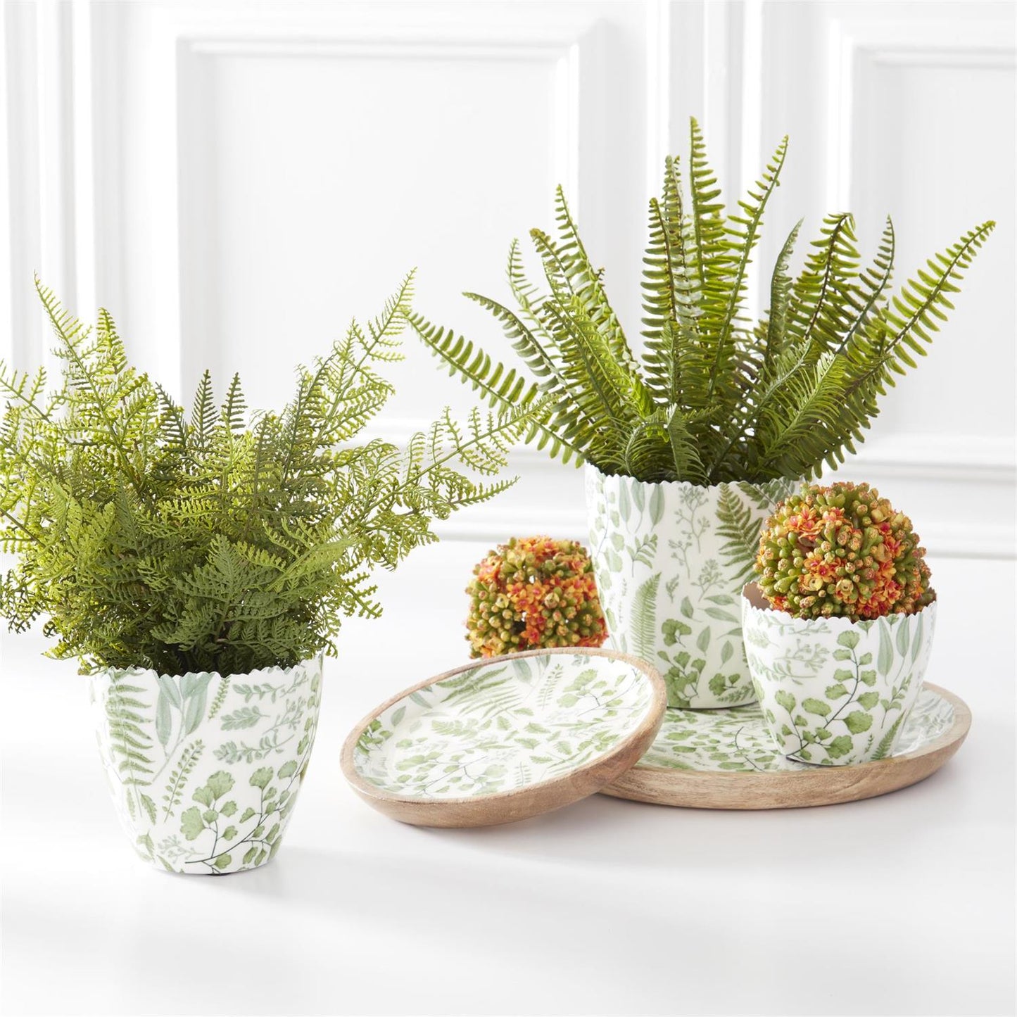 Fern Enameled Pots - 4.75"