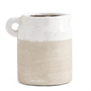 Ceramic Pot with Light Cream Glaze on Top - 6"