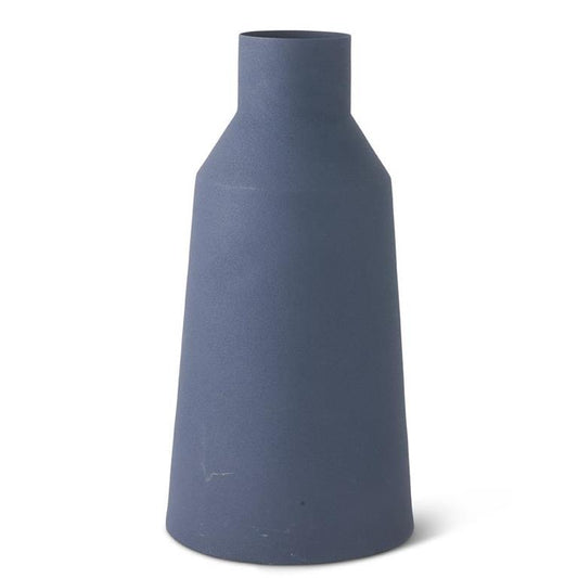 Navy Blue Matte Metal Vase - 10"