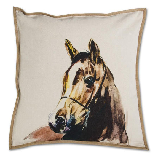 Horse Head Pillow, 20" Square Canvas Handpainted