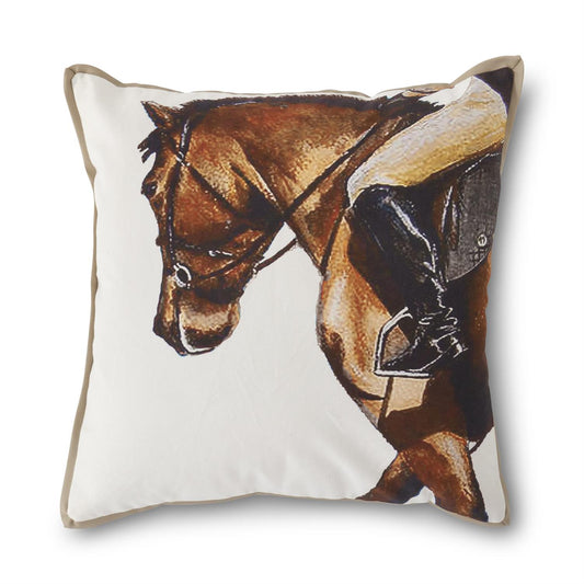 Horse & Rider Square Canvas Pillow - 20"