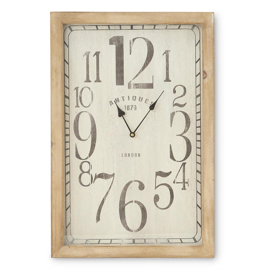 Rectangular European Antique Wall Clock - 23.5"