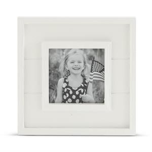 White Wood Square Photo Frame - 7.5"