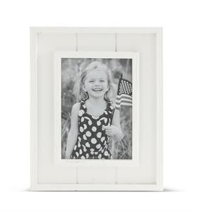 White Wood Square Photo Frame - 5 x 7