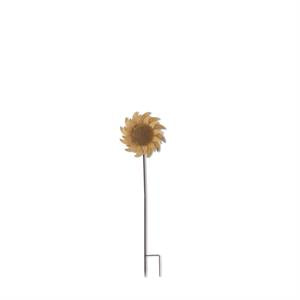 Distressed Golden Yellow Metal Sunflower Garden Stake - 36"