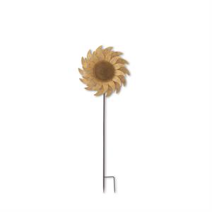 Distressed Golden Yellow Metal Sunflower Garden Stake - 45"