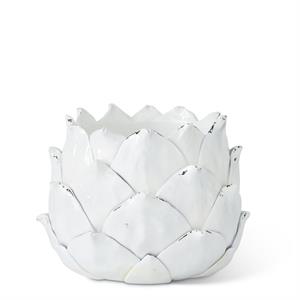 White Artichoke Planter - 5.5", Resin