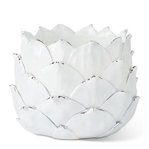 White Artichoke Planter - Resin, 7.25"