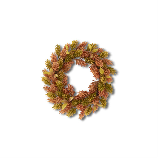 Orange and Green Hop Candle Ring, 9.75"