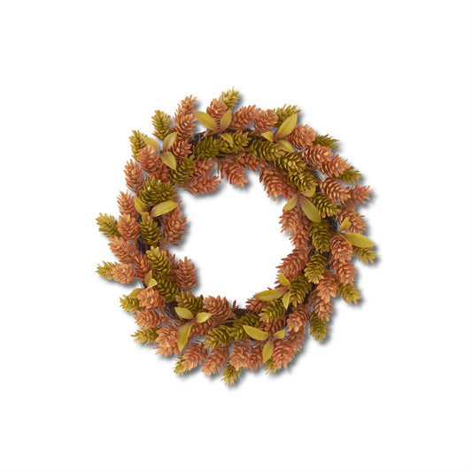 Orange and Green Hops Candle Ring - 13.25"