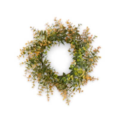 Green & Gold Eucalyptus Candle Ring - 15"