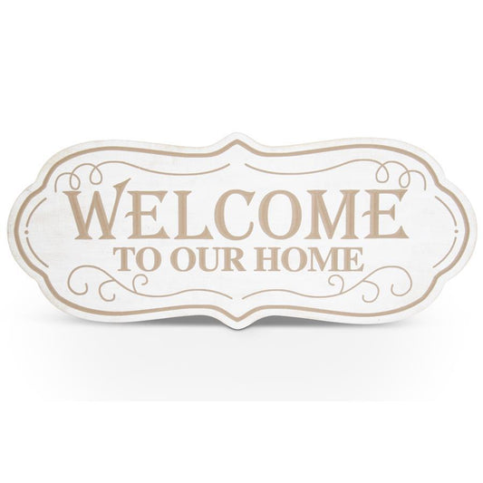 Wooden Oval WELCOME TO OUR HOME Wall Sign - 31.5"