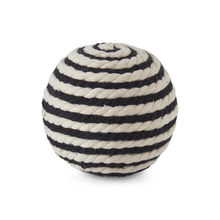 Seagrass Ball, Black and Cream, 3.75"