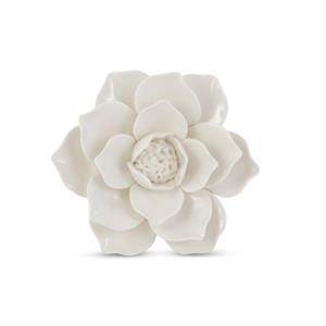 Glossy White Wall Hanging Ceramic Flower - 6"