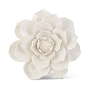Glossy White Wall Hanging Ceramic Flower - 8.5"