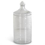 Clear Etched Glass Lidded Container