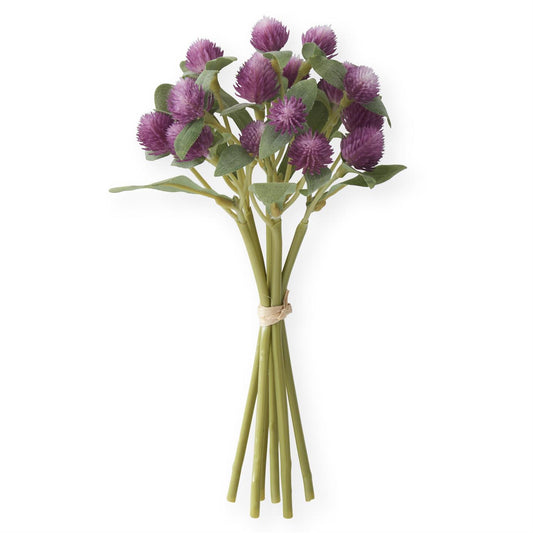 Globe Amaranth Bundle with 6 Stems - Purple, 10"