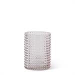 Transparent Pink Raised Dot Glass Vase - 6.5"