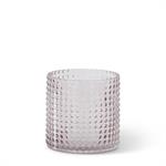 Transparent Pink Raised Dot Glass Vase -6.25"