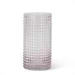 Transparent Pink Raised Dot Glass Vase - 10.75"