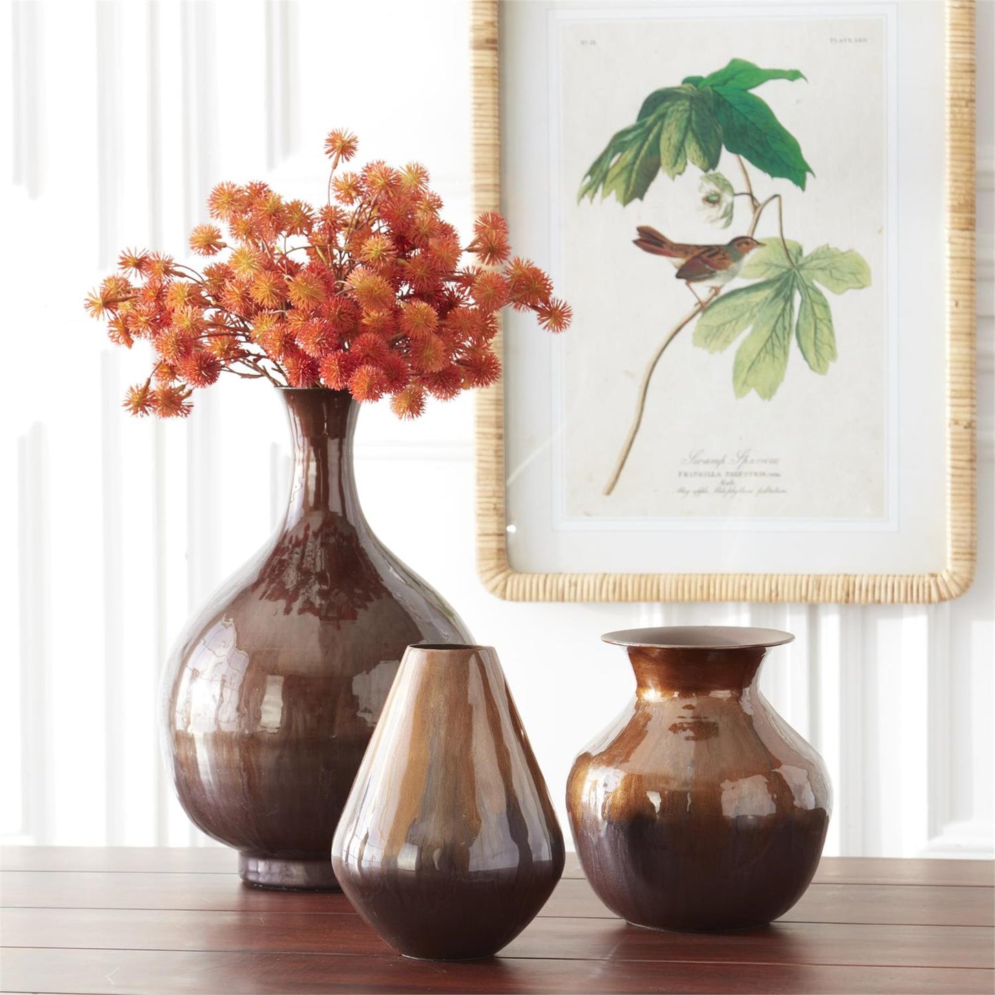 Bird and Botanical Rattan Framed Prints - 23.25