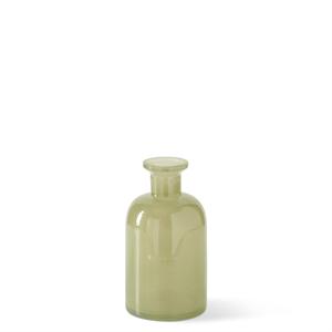 Green Glass Bottle, Hand Sprayed - 7.25"