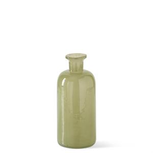 Green Glass Bottle, Hand Sprayed - 9.25"
