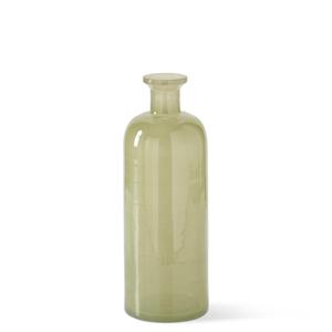 Green Glass Bottle, Hand Sprayed - 11"