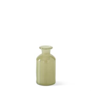 Green Glass Bottle, Hand Sprayed -5"
