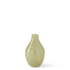 Green Glass Bottle, Hand Sprayed - 6"