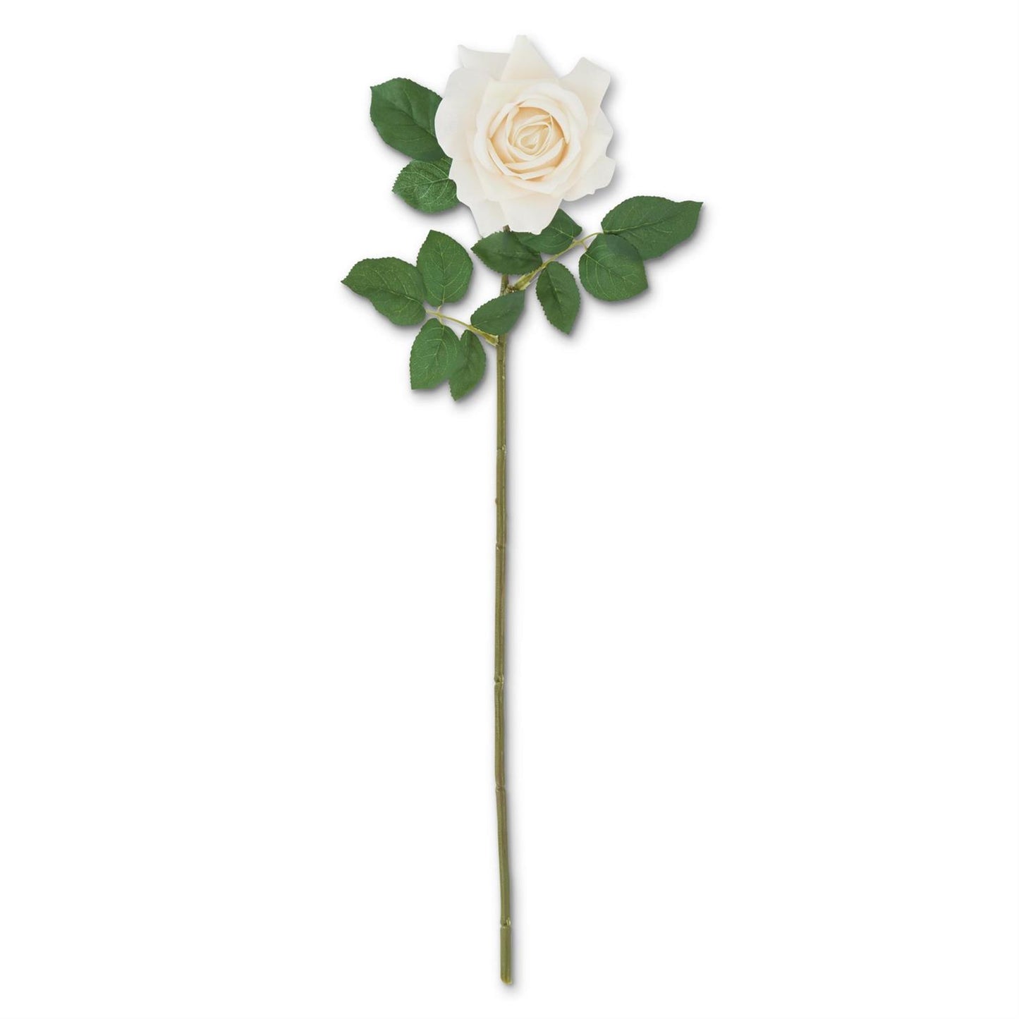 Real Touch Duchess Rose Stem - Cream/White, 25"