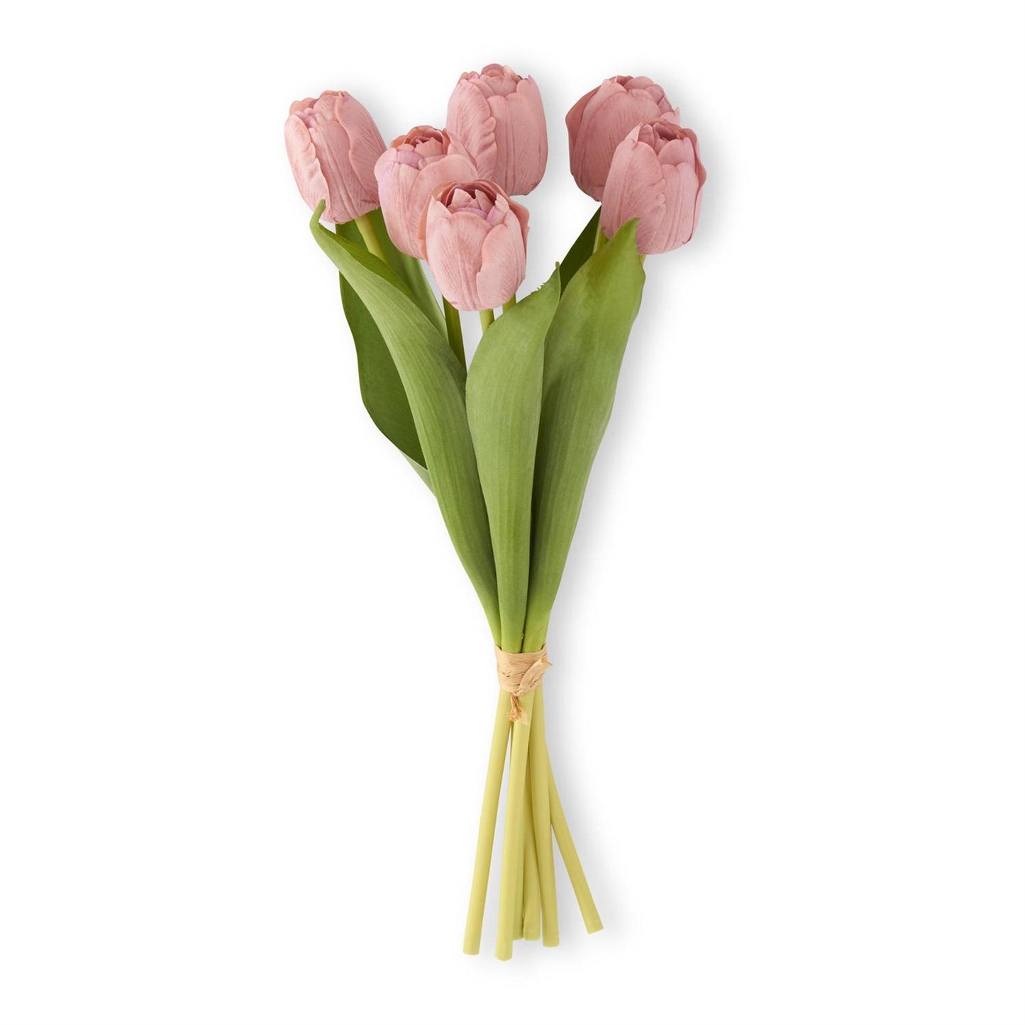 Coral Real Touch Tulip Bundle - 6 Stems, 13"