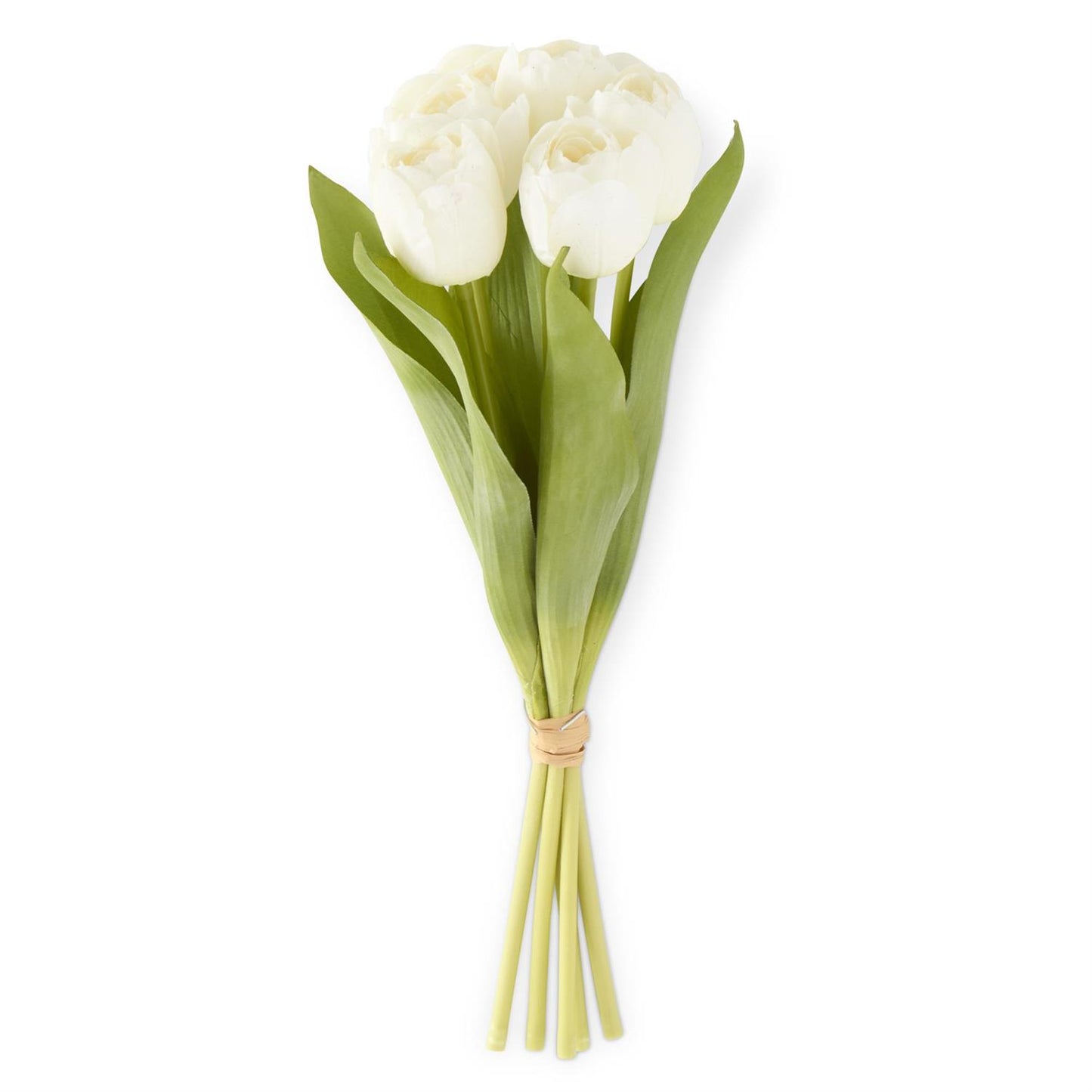 Real Touch Tulip Bundle With 6 Stems - White, 13"