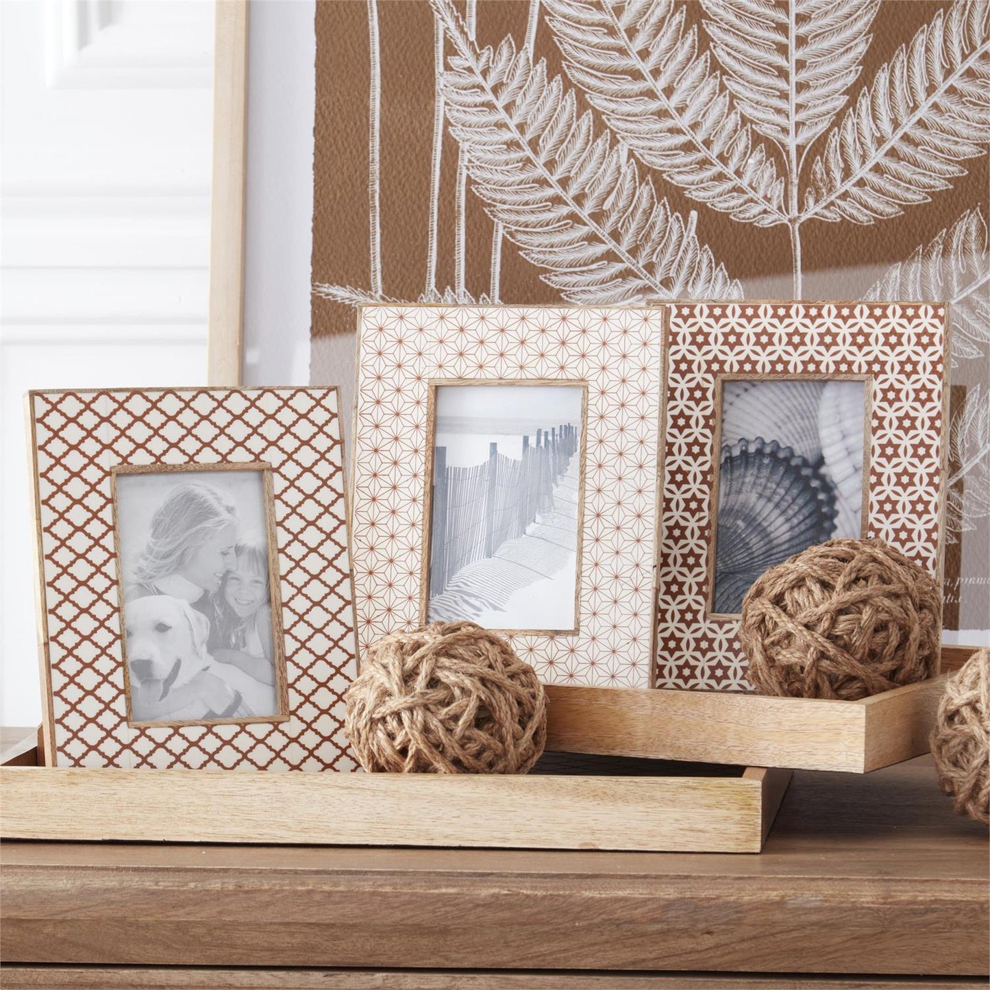 Wood and Resin Tile Photo Frames - 3 Styles