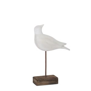 White Wood Shore Bird on Spindle, 7"