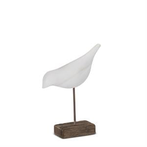 White Wood Shore Bird on Spindle - 7"